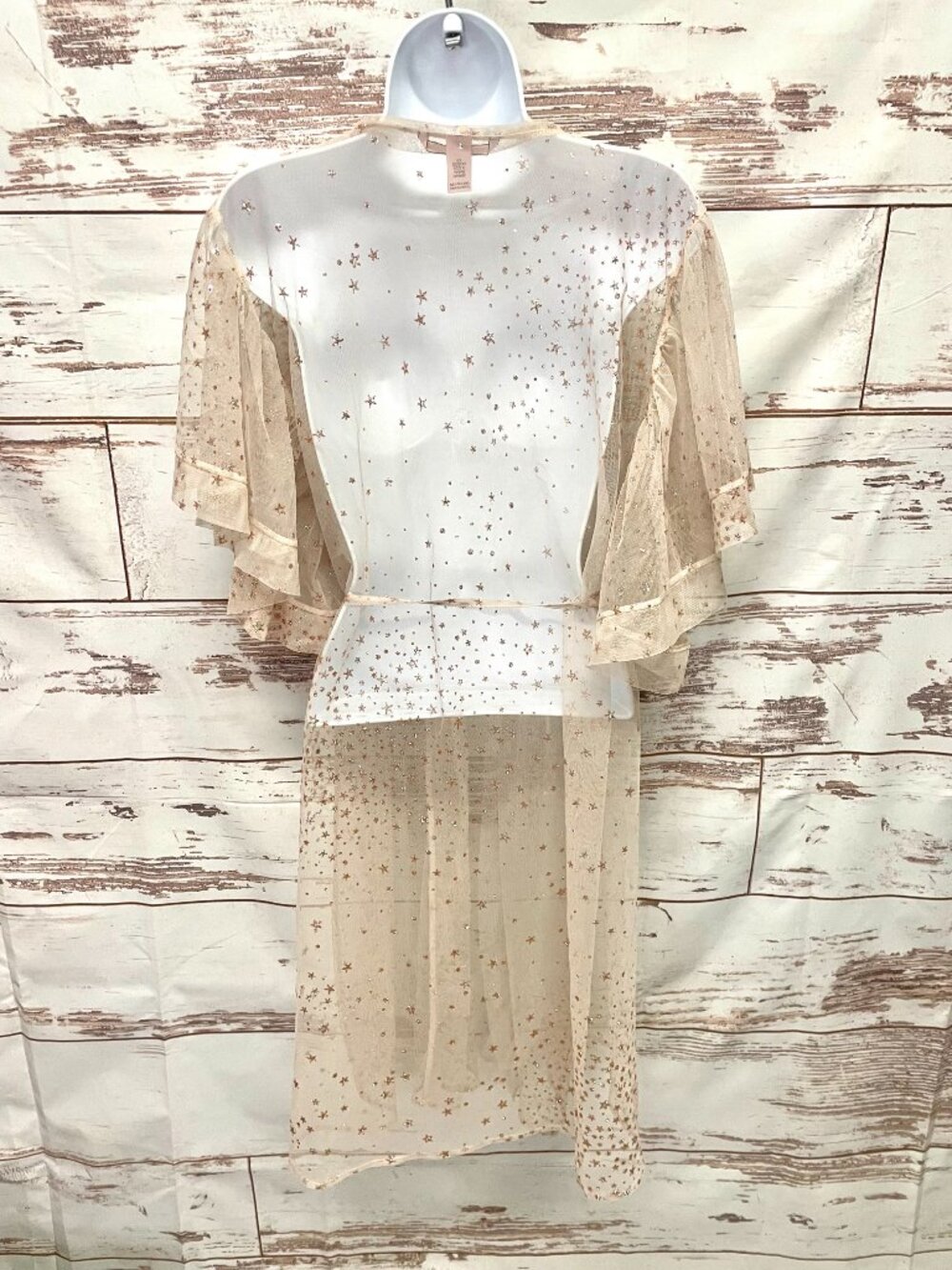 Victoria's Secret Dream Angels Mesh Star Glitter Kimono Robe - Picture 2 of 12